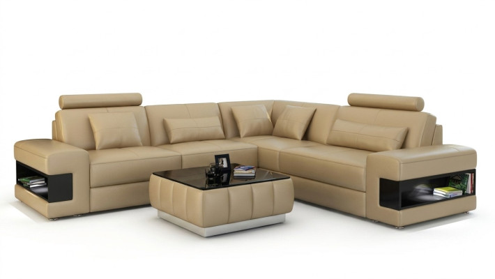 Leren bank Moderne bankstel Hoekbank Hoekdecoratie Set Design