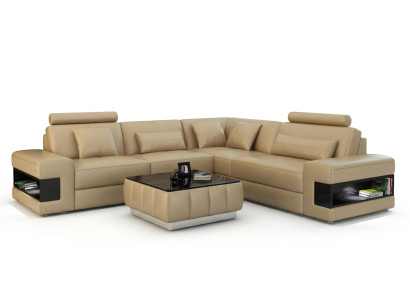Leren bank Moderne bankstel Hoekbank Hoekdecoratie Set Design