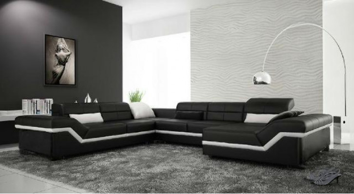 LEREN BANKSTEL XXL WOONLANDSCHAP HOEKBANK DESIGN BANK BANKSTEL SET HOEKCOUCH NIEUW