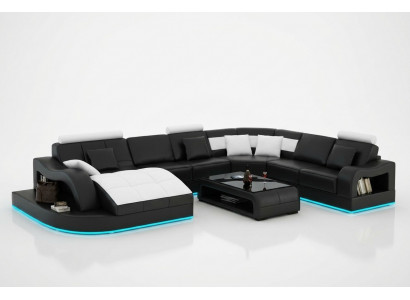 Leren bankstel bank woonlandschap hoekbank hoekstel design modern sofa L6015B