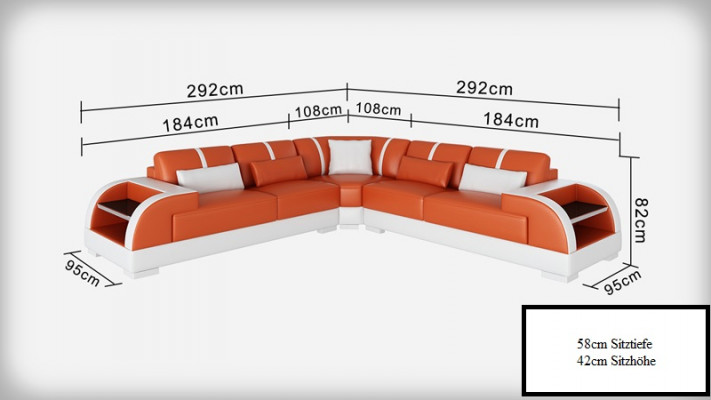 Lederen bank bank woonlandschap hoekbank hoekbank set design modern nieuw sofa L6016