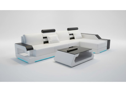 Leren bank Bank Woonlandschap Hoekbank Hoek Decor Ontwerp Modern Set