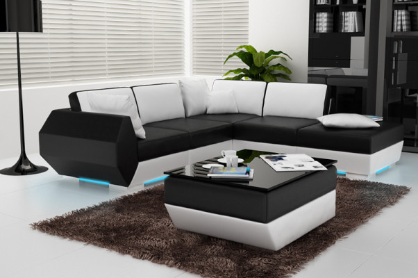 Leren bank Bank Bankstel Nieuw Hoekbank Hoek Lounge Decor Modern Design