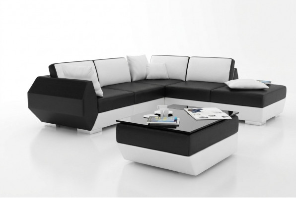 Leren bank Bank Bankstel Nieuw Hoekbank Hoek Lounge Decor Modern Design