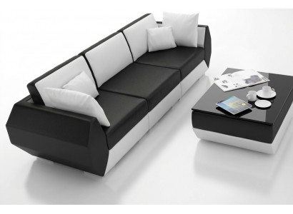 Leren bank Bank Woonlandschap 3+3 zits Couch Set Modern design