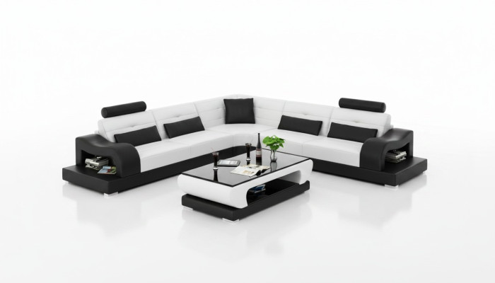 Leren bank bank woonlandschap decor hoek hoekbank modern meubilair ontwerp