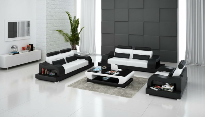 Leren bank Bank Bankstel Woonlandschap 3+2+1 zitsbank Stel Modern Ontwerp G8005D