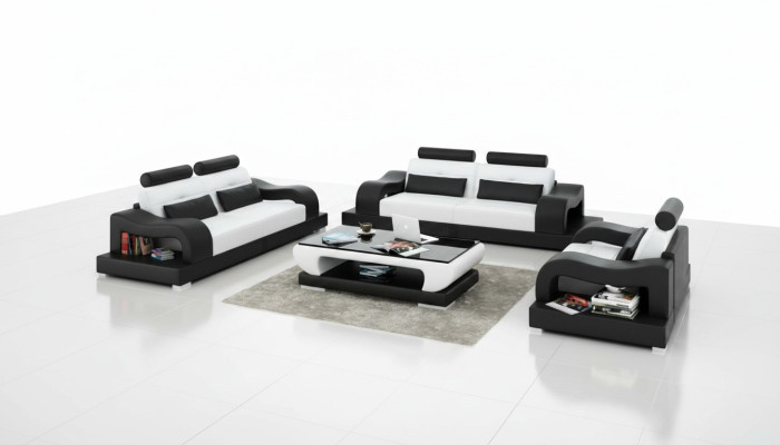 Leren bank Bank Bankstel Woonlandschap 3+2+1 zitsbank Stel Modern Ontwerp G8005D