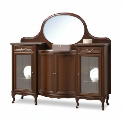 Klassieke antieke houten staande spiegel Standaard Spiegel Model W-NL-Kr Opzetspiegel