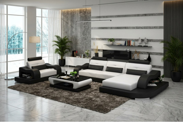 Leren bank Bank Woonlandschap Hoekbank Hoek Fauteuil Ontwerp Modern Sofa G8005E  Leren bank Woonlandschap Hoekbank Hoek Fauteuil Ontwerp Moderne Bank G8005E
