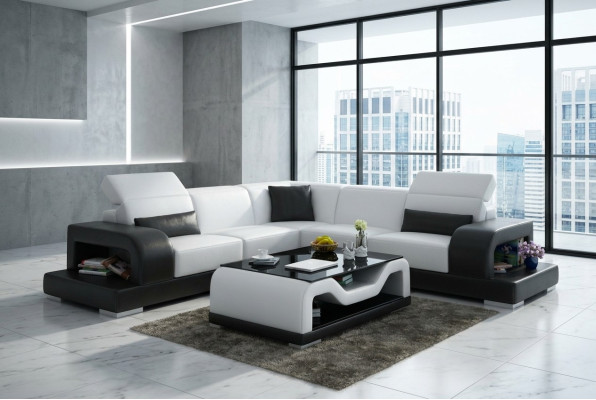 Leren bank Bank Woonlandschap Hoekbank L-Vorm Set Design Decor Modern  Leren bank Bank Woonlandschap Hoekbank L-Vorm Set Design Decor Modern