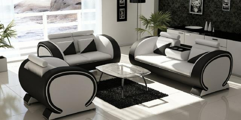Sofa set Leren bank Bank Bank Bekleding Lederen set Banken Banken 3+2+1