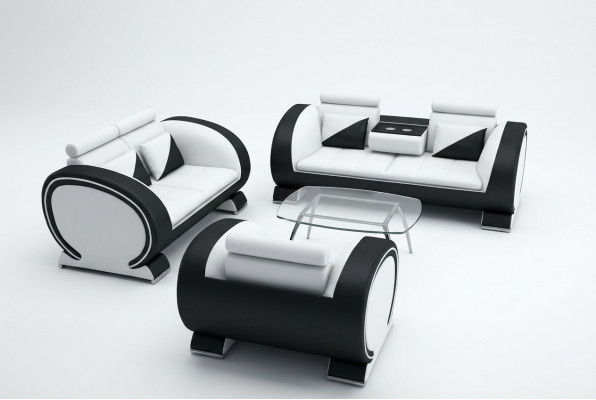 Sofa set Leren bank Bank Bank Bekleding Lederen set Banken Banken 3+2+1