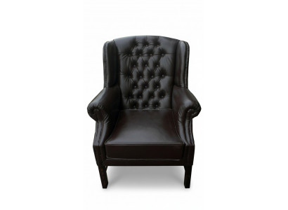 Chesterfield fauteuil oorfauteuil televisiestoel bank relax leren sofa zitplaats C.15