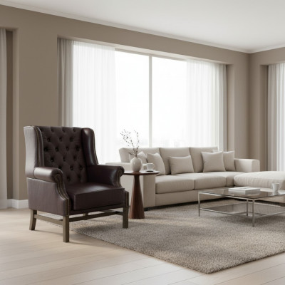 Chesterfield oorfauteuil fauteuil bank relax bekleding designer banken nieuw KINGS3