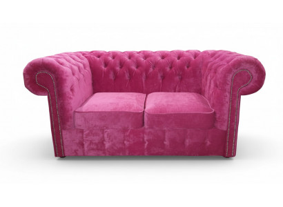 Chesterfield textiel fluweel stof bank couch bekleding 2-zits klassieke banken nieuw!
