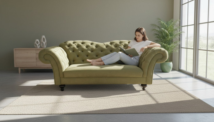 Chesterfield fluwelen stoffen bank sofa bekleding 3-zits klassieke banken nieuw