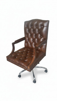 Chesterfield bureaustoel draaistoel kantoor fauteuil leren fauteuil KING draaistoel nieuw