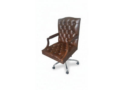 Chesterfield bureaustoel draaistoel kantoor fauteuil leren fauteuil KING draaistoel nieuw