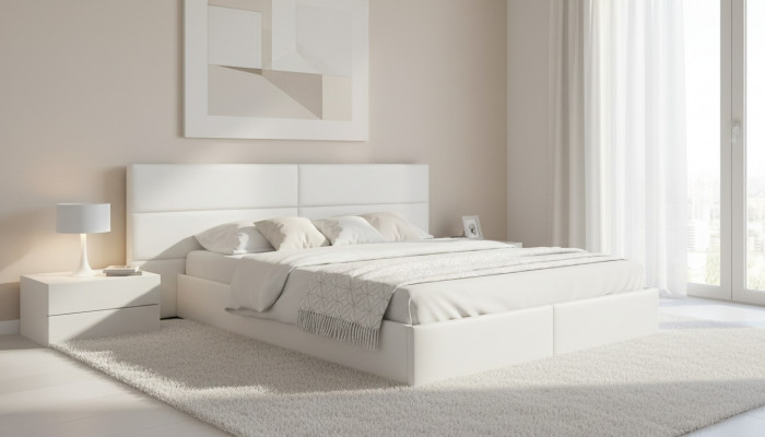 Bed Bedden Tweepersoonsbed Hotel Gestoffeerd bed XXL Wandbekleding Bed XXL Huwelijksbed Nieuw