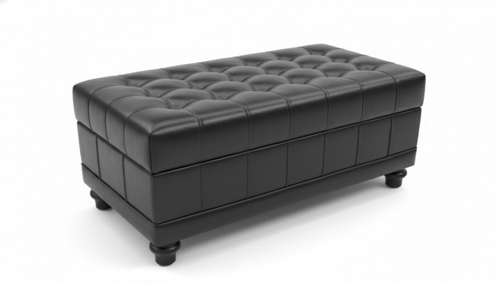 Chesterfield voetenbank hocker ottomaan pufa voetsteun bekleding leer textiel