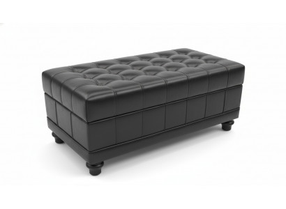 Chesterfield voetenbank hocker ottomaan pufa voetsteun bekleding leer textiel