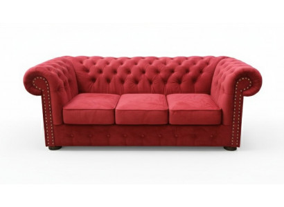 Chesterfield Sofa Bank Bekleding Textiel Stof 3-zits Set Designer Banken Banken