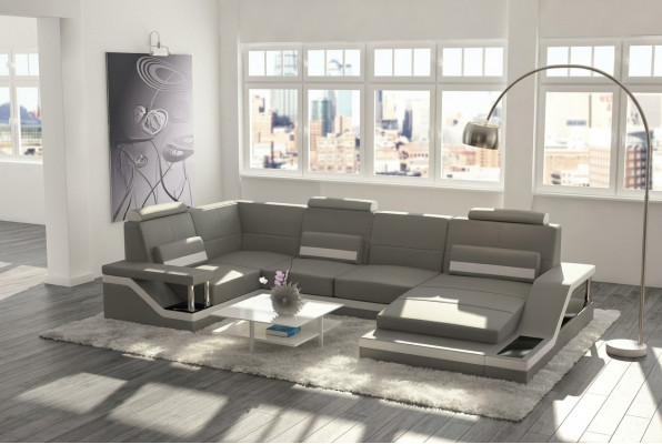 Woonlandschap bank bekleding bankhoek hoekbank set textiel stof leer sofa's