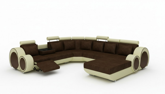 TEXTIEL SOFA XXL WOONLANDSCHAP STOFFEN BANK GROTE BANK BEKLEDE BANKHOEK NIEUW