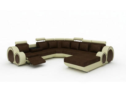TEXTIEL SOFA XXL WOONLANDSCHAP STOFFEN BANK GROTE BANK BEKLEDE BANKHOEK NIEUW