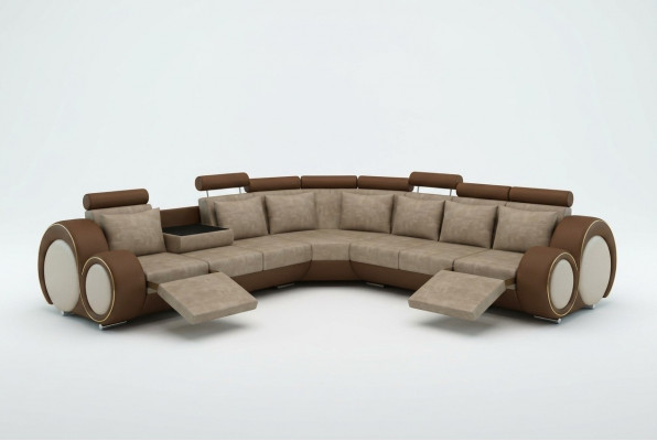 TEXTIL BANK ONTWERPSOFA BANK HOEKSOFA WOONLANDSCHAP HOEK NIEUW GARNITUUR LEDER !!!