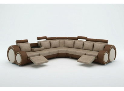 TEXTIL BANK ONTWERPSOFA BANK HOEKSOFA WOONLANDSCHAP HOEK NIEUW GARNITUUR LEDER !!!