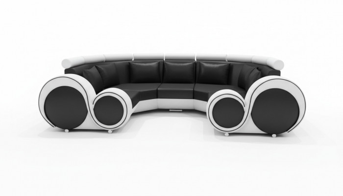 Exclusieve moderne leren sofa van premium kunstleer met houtframe
