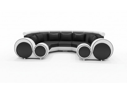 Exclusieve moderne leren sofa van premium kunstleer met houtframe
