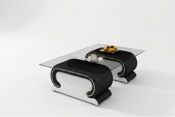 Ontwerper glazen tafel tafel gestoffeerde lederen tafel bank sofa leren tafels