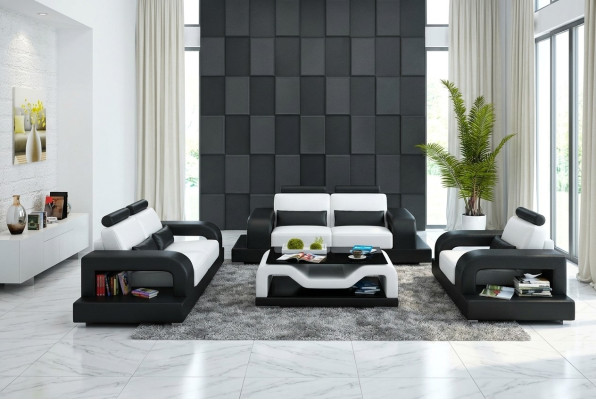 Leren bank bankstel woonlandschap 3+2+1 zits bankstel modern design bank