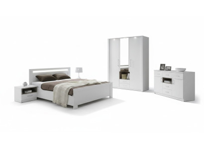 COMPLEET SLAAPKAMERSET KAST BED BEDDEN MET LED NIEUW DRESSOIR NEW YORK