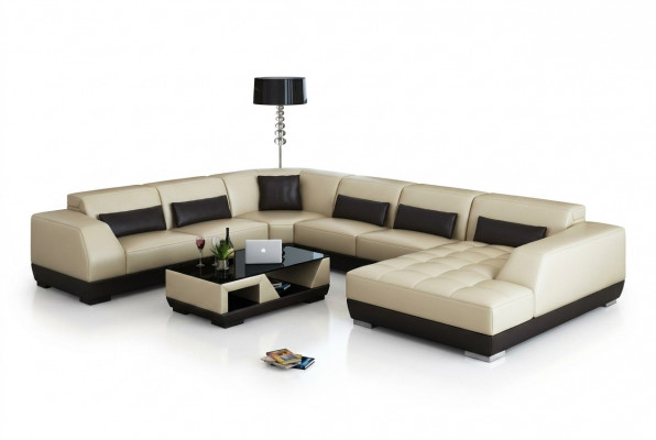 Moderne leren bankstel bank woonlandschap hoekbank decor hoek design set