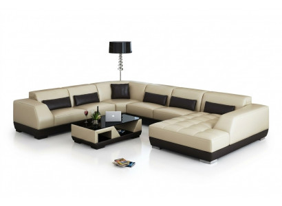 Moderne leren bankstel bank woonlandschap hoekbank decor hoek design set
