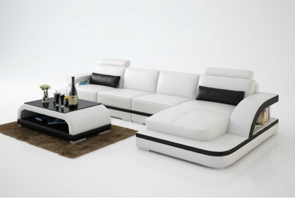 Leren bank bank woonlandschap hoekbank hoek set modern design bankstel G8011C