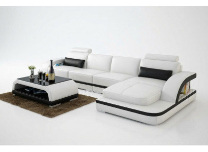 Leren bank bank woonlandschap hoekbank hoek set modern design bankstel G8011C