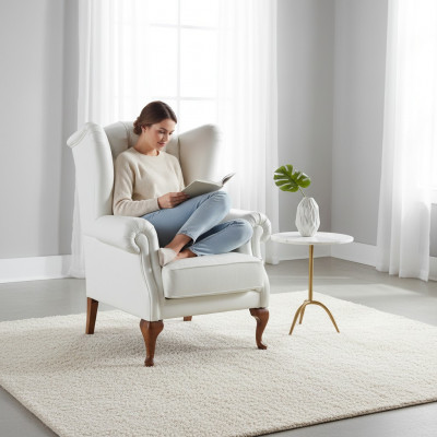 Chesterfield fauteuil Volledig lederen klassieke tv-stoel Oorfauteuil CL-FOTEL