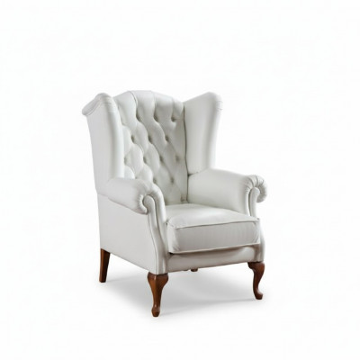 Chesterfield fauteuil Volledig lederen klassieke tv-stoel Oorfauteuil CL-FOTEL