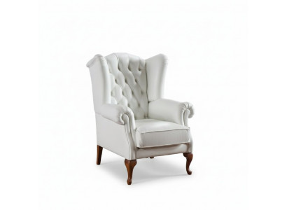 Chesterfield fauteuil Volledig lederen klassieke tv-stoel Oorfauteuil CL-FOTEL