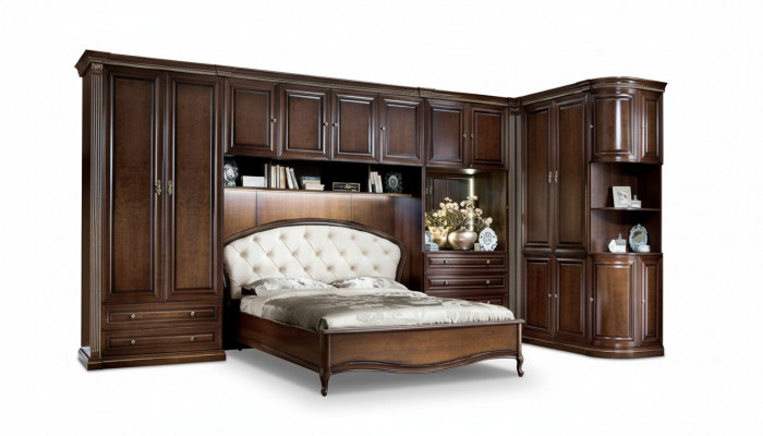 Bed Slaapkamer Koninklijke Slaapkamer + Bovenkast Kast Nieuw Verona IV