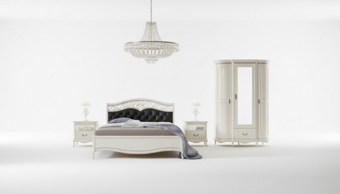 Italiaanse stijl slaapkamer volledige meubelset bed nachtkastje kast ladekast 2