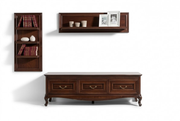Volledige woonkamer Klassieke salontafel TV-tafel Rek Console Regal - Verona