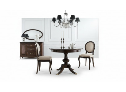 Klassieke tafel met 2 stoelen Royal stoelen Tafels Ronde tafel Houten tafel - Verona