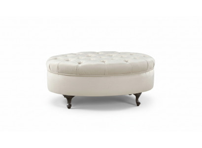 Lederen krukje Rond krukje Chippendale krukje Klassieke Ottomaanse - Model V-Ottomaanse
