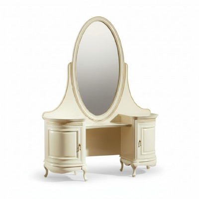 Klassieke console make-up spiegel kaptafel ladekast - Model V-kaptafel.
